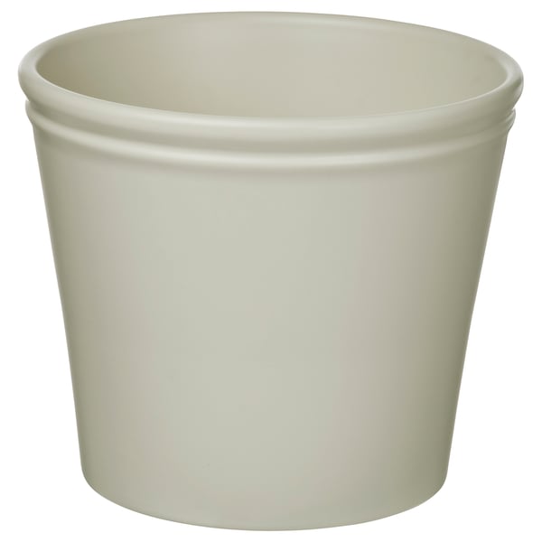 KÖRSBÄRSBJÖRK Übertopf, helles Graubeige, 19 cm