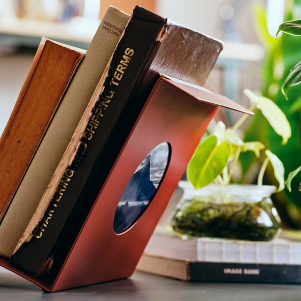 KOMPISHÄNG Buchstütze, rot, 54x19x18 cm