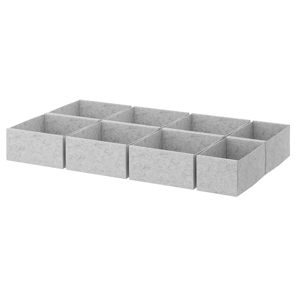 KOMPLEMENT Box 8er-Set, hellgrau, 90x54 cm