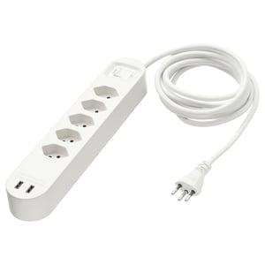 KOPPLA 5-fachsteckdose mit 2 USB-Anschl., weiß, 3.0 m