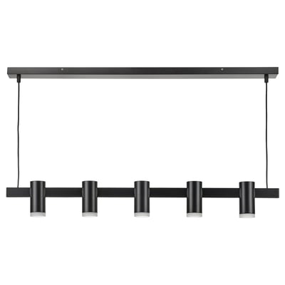 KRANSALG Hängeleuchte mit 5 Lampen, schwarz, 113 cm