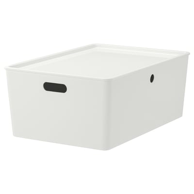 KUGGIS Box mit Deckel, weiß, 37x54x21 cm