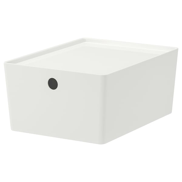KUGGIS Box mit Deckel, weiß, 26x35x15 cm
