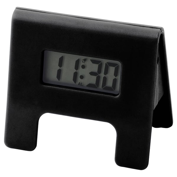 KUPONG Wecker, schwarz, 7x6 cm