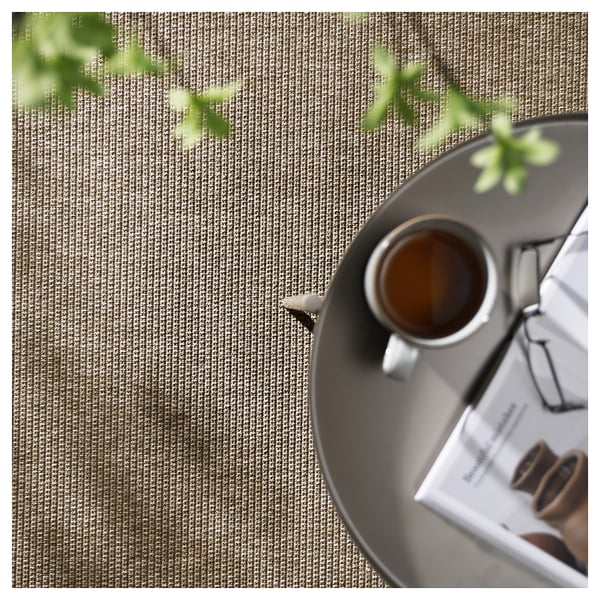 LÄTTBETONG Teppich flach gewebt, drin/draußen, beige/hellbraun, 160x230 cm