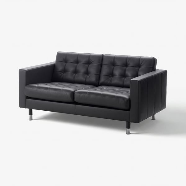 LANDSKRONA 2er-Sofa, Grann/Bomstad schwarz/Metall