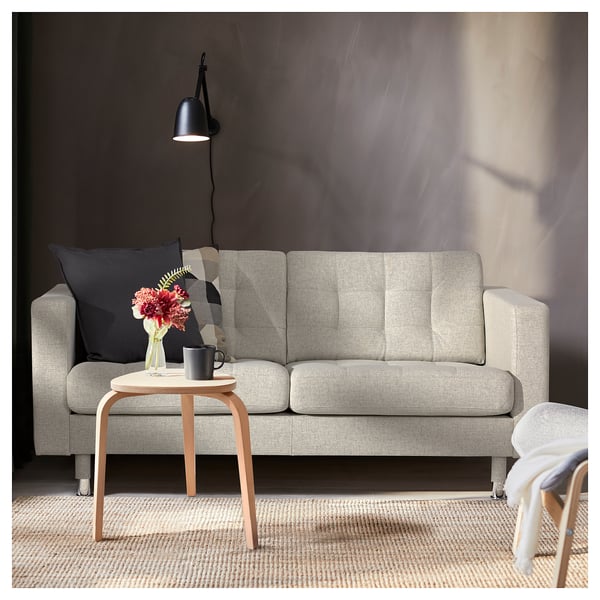 LANDSKRONA 2er-Sofa, Gunnared beige/Metall