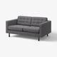 LANDSKRONA 2er-Sofa, Gunnared dunkelgrau/Holz/schwarz
