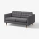 LANDSKRONA 2er-Sofa, Gunnared dunkelgrau/Holz