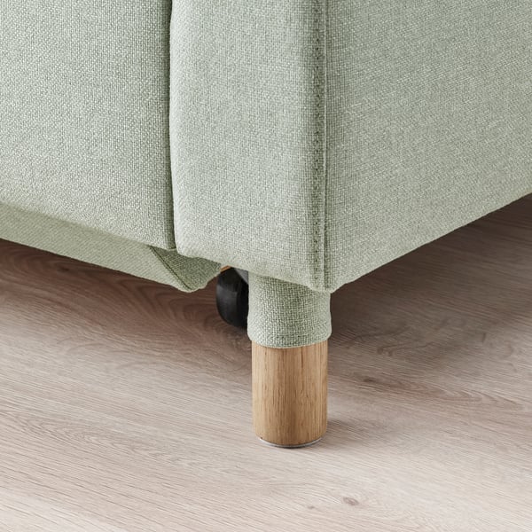 LANDSKRONA 3er-Bettsofa, Gunnared hellgrün/Holz