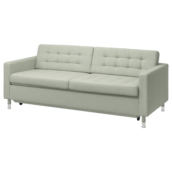 LANDSKRONA 3er-Bettsofa, Gunnared hellgrün/Metall