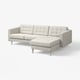 LANDSKRONA 3er-Sofa, mit Récamiere Gunnared/beige Metall