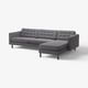 LANDSKRONA 4er-Sofa mit Récamiere, Gunnared dunkelgrau/Holz/schwarz