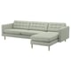LANDSKRONA 4er-Sofa, mit Récamiere/Gunnared hellgrün/Holz