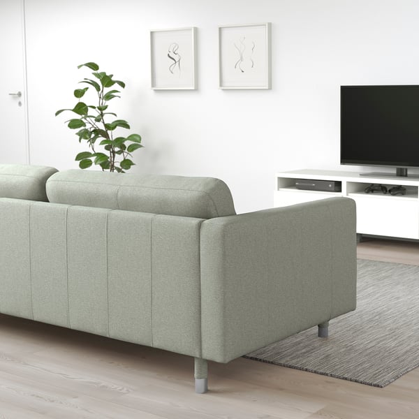 LANDSKRONA Ecksofa 5-sitzig, Gunnared hellgrün/Metall