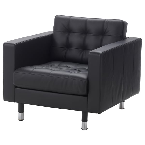 LANDSKRONA Sessel, Grann/Bomstad schwarz/Metall