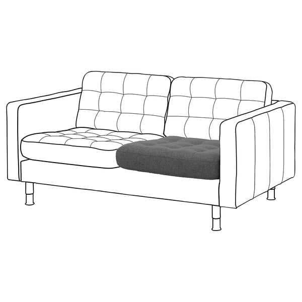 LANDSKRONA Sitzpolster für 2er-Sofa, Gunnared/dunkelgrau als Ersatz