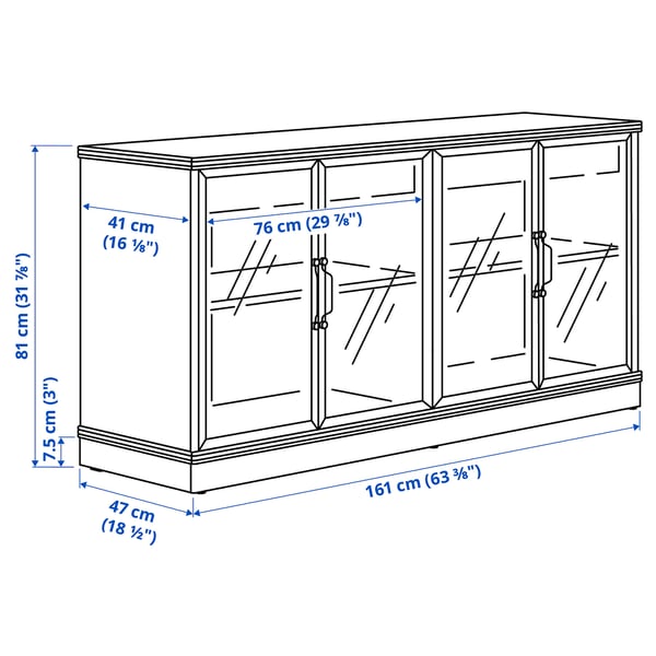 LANESUND Sideboard, graubraun, 161x47x81 cm