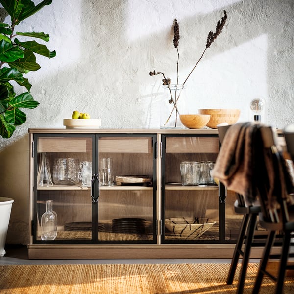 LANESUND Sideboard, graubraun, 161x47x81 cm