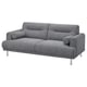 LÅNGARYD 2er-Sofa, Lejde/grau/schwarz Metall
