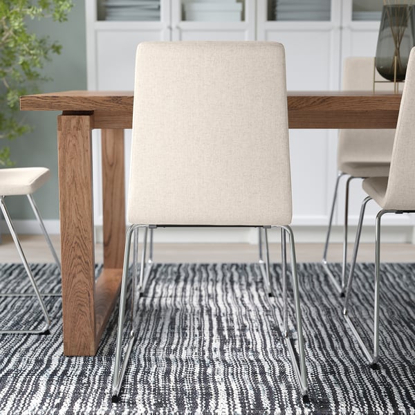 LILLÅNÄS Stuhl, verchromt/Gunnared beige
