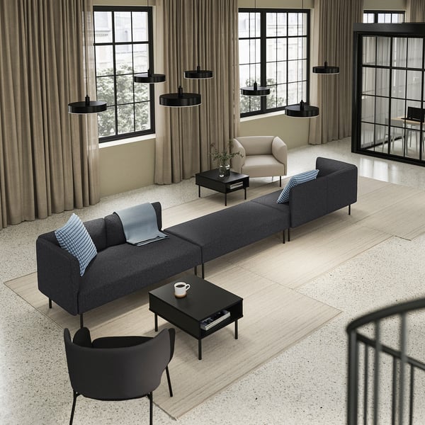 LILLEHEM 6er-Sitzelement, Gunnared/dunkelgrau Metall