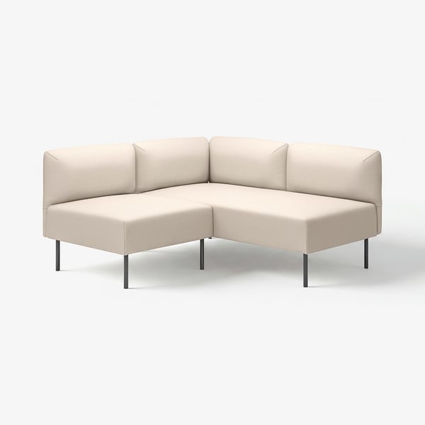 LILLEHEM Modulecksofa 2-sitzig, Vissle beige/Metall