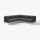 LILLEHEM Modulecksofa 4-sitzig, Gunnared dunkelgrau/Holz