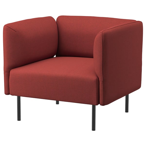 LILLEHEM Sessel, Gunnared/braunrot Metall