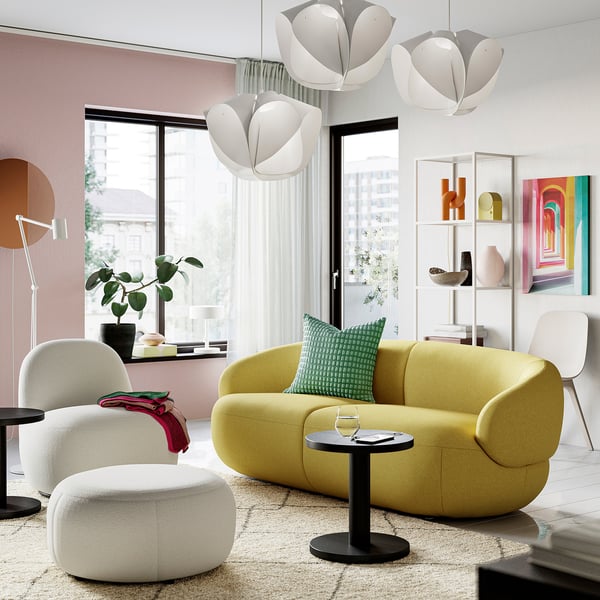 LILLESÄTER 3er-Sofa, Gunnared leuchtend grüngelb