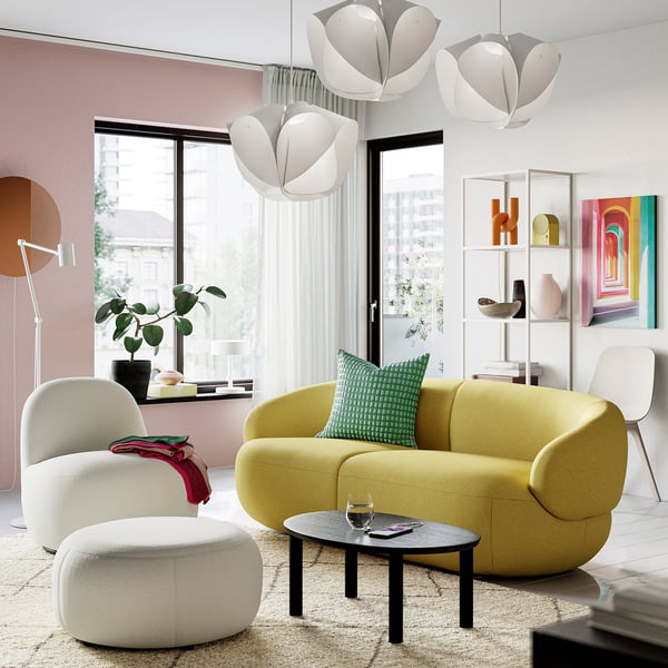 LILLESÄTER 3er-Sofa, Gunnared leuchtend grüngelb