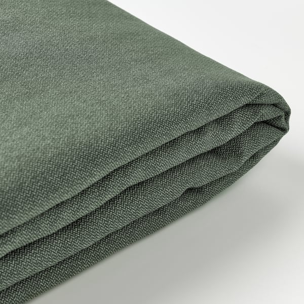 LILLFJÄLLET Bezug Boxspringbett mit Bettkasten, Tibbleby graugrün, 160x200 cm