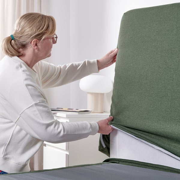 LILLFJÄLLET Bezug für Boxspring, Tibbleby graugrün, 180x200 cm