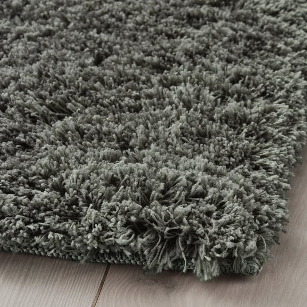 LINDKNUD Teppich Langflor, dunkelgrau, 80x150 cm