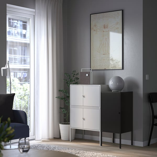 LIXHULT Schrankkombination, grau/anthrazit, 95x35x92 cm