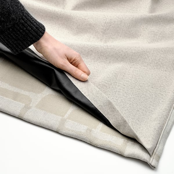LÖNNSTÄVMAL 2 Gardinenschals (verdunk.), beige/mit Gardinenband, 145x300 cm
