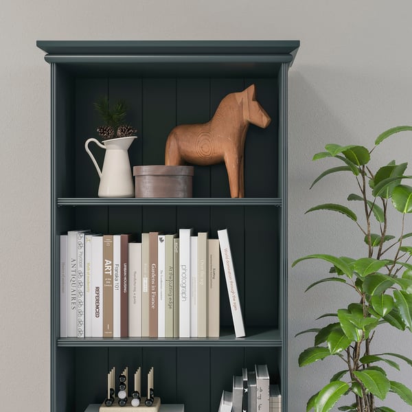 LOMMARP Bücherregal, dunkel blaugrün, 65x199 cm