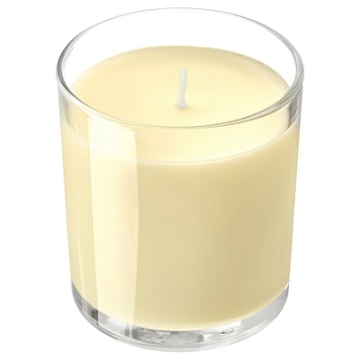 LOTSFÅGEL Duftkerze im Glas, Zitrusblüte hellgelb, 40 Std.