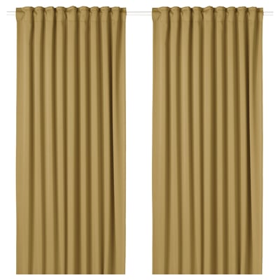 MAJGULL 2 Gardinenschals (abdunk.), beigegelb/mit Gardinenband, 145x300 cm