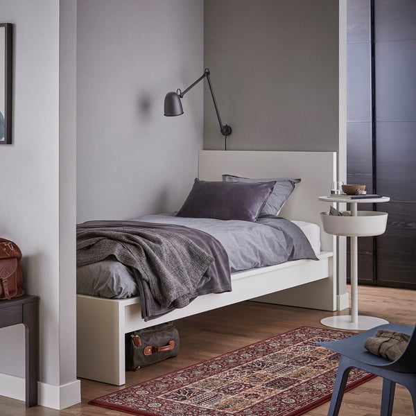 MALM Bettgestell mit Matratze, weiß/Åbygda fest, 90x200 cm