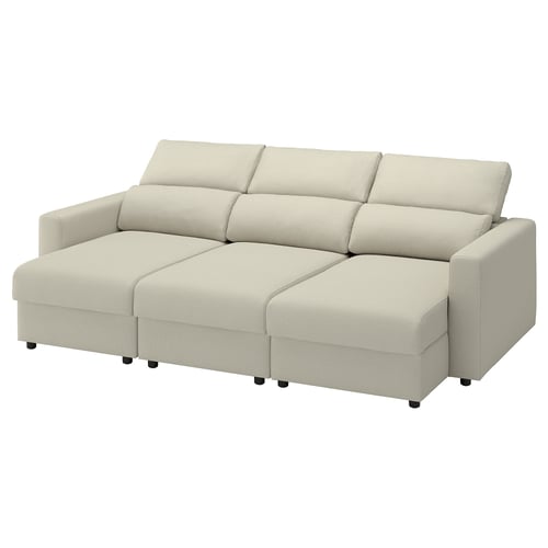 MALMKÖPING 3er-Sofa, mit Récamiere/Tibbleby hellbeige