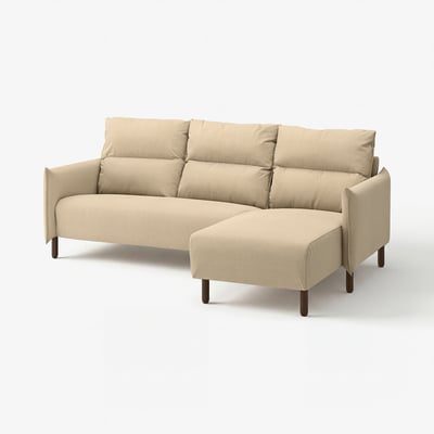 MANNARP 3er-Sofa mit Récamiere, Saxemara graubeige