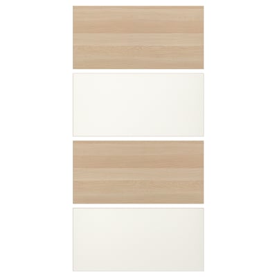 MEHAMN 4 Paneele f Schiebetürrahmen, Eicheneff wlas/weiß, 100x201 cm