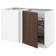 METOD Eckunterschrank ausziehb. Einricht., weiß/Sinarp braun, 128x68 cm