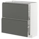 METOD / MAXIMERA Unterschrank mit 2 Schubladen, weiß/Voxtorp dunkelgrau, 80x37 cm