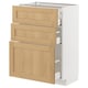 METOD / MAXIMERA Unterschrank mit 3 Schubladen, weiß/Forsbacka Eiche, 60x37 cm
