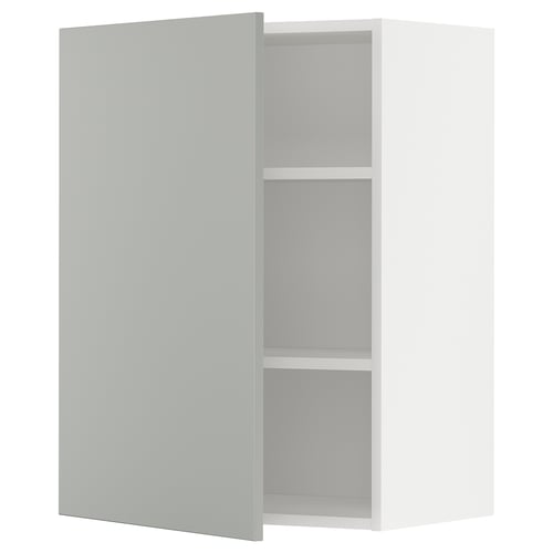 METOD Wandschrank mit Böden, weiß/Havstorp hellgrau, 60x80 cm