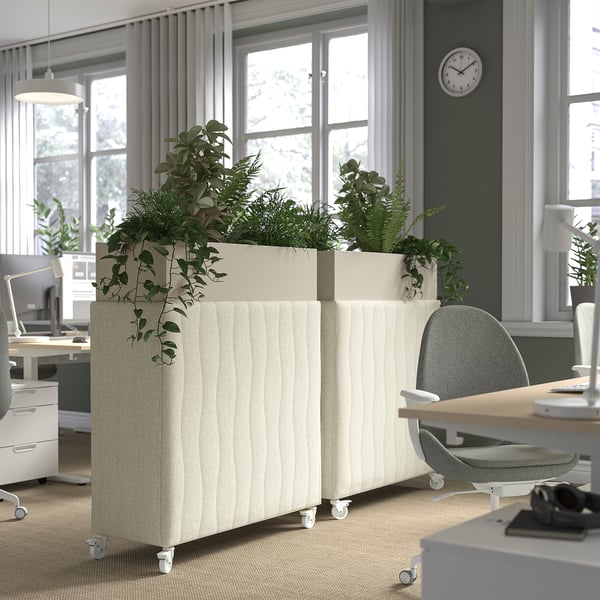 MITTZON Akustischer Blumenkasten mit Rollen, Gunnared beige, 100x42x123 cm