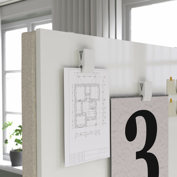 MITTZON Gestell+Roll/akus Abschir/SchrNotta, Gunnared beige/weiß, 85x205 cm