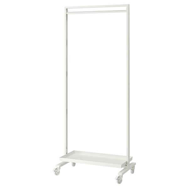 MITTZON Gestell+Rollen/Kleiderst./Ablage, weiß, 85x205 cm
